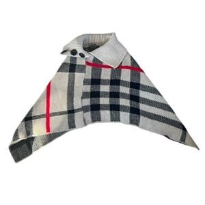 Made in Italy Plaid shawl acrylic coverup fall cozy warm sweater one size classy